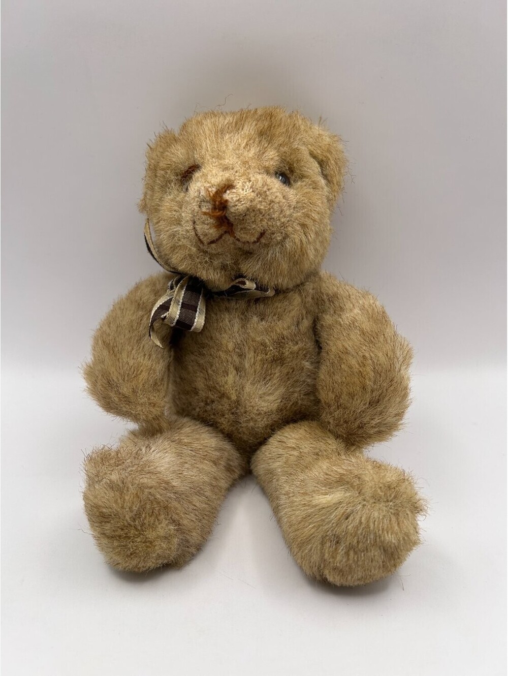 plush teddy bear Tan 1980s-1990s Ribbon Bow